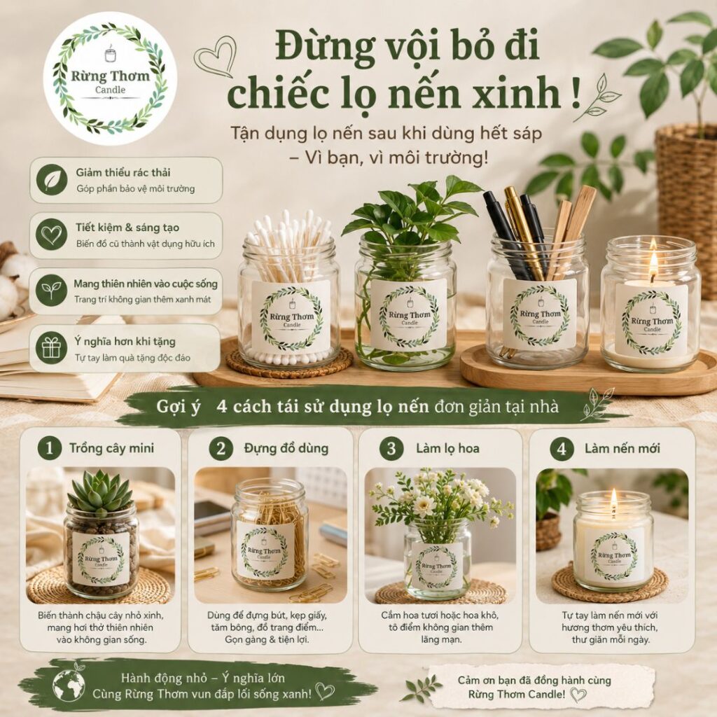 tận dụng ly nến