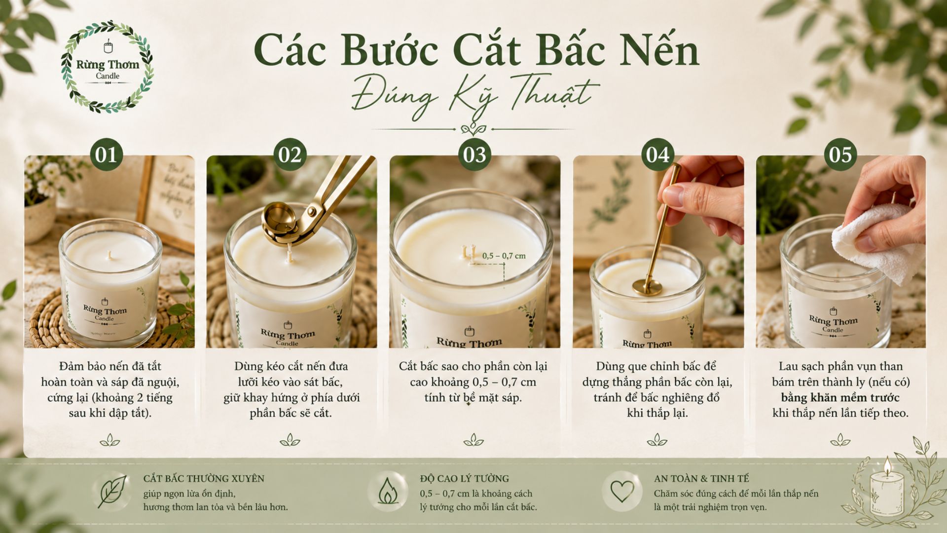 các bước cắt nến
