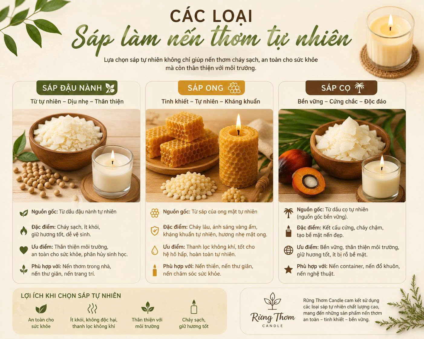sáp nến , sáp cọ dầu
